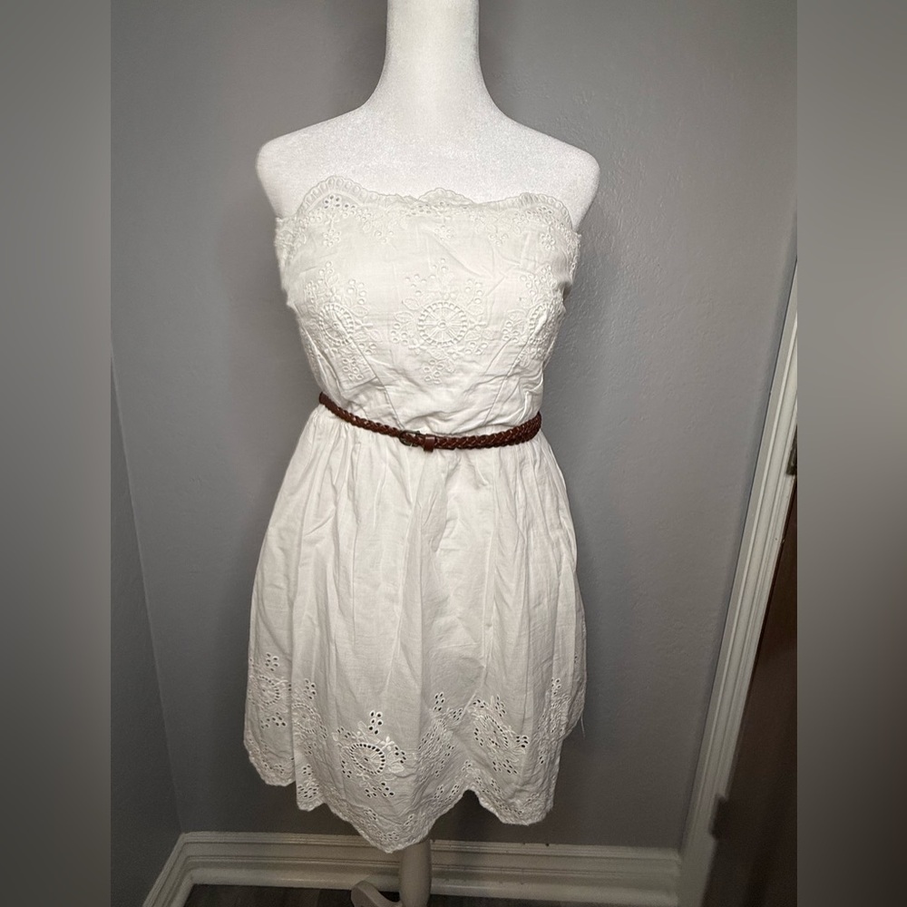 City Triangles Cream Strapless Sundress Wedding